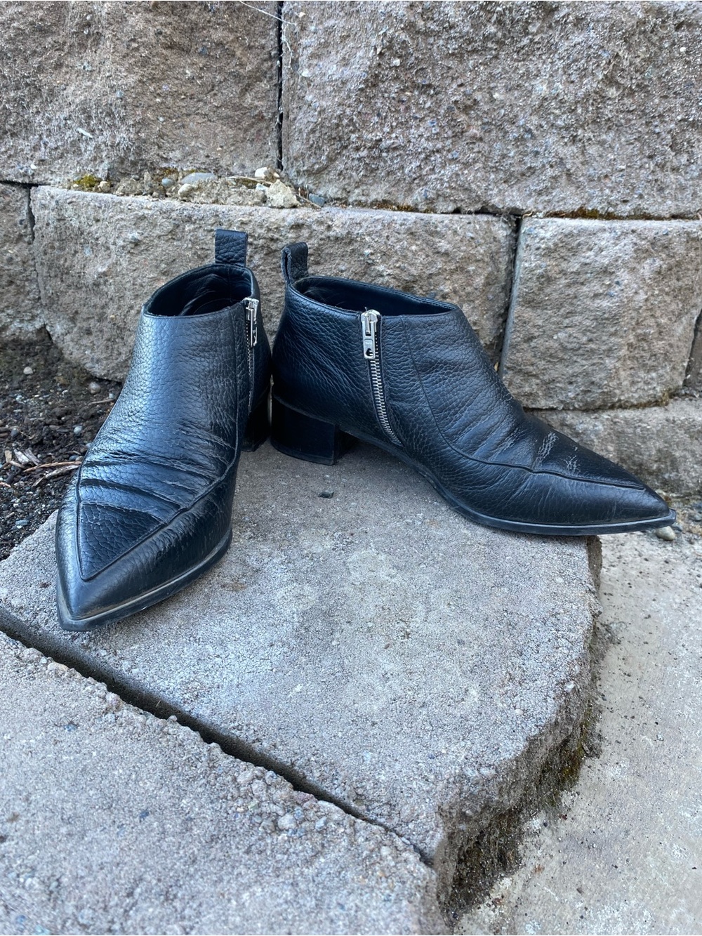 Black leather Everlane ankle boots